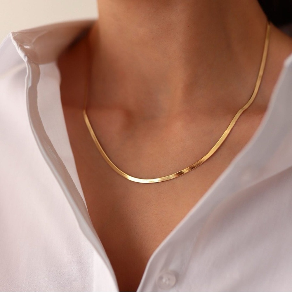 Gold Herringbone Necklace